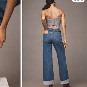 The Austyn High-Rise Cuffed Wide-Legged Jeans by Pilcro